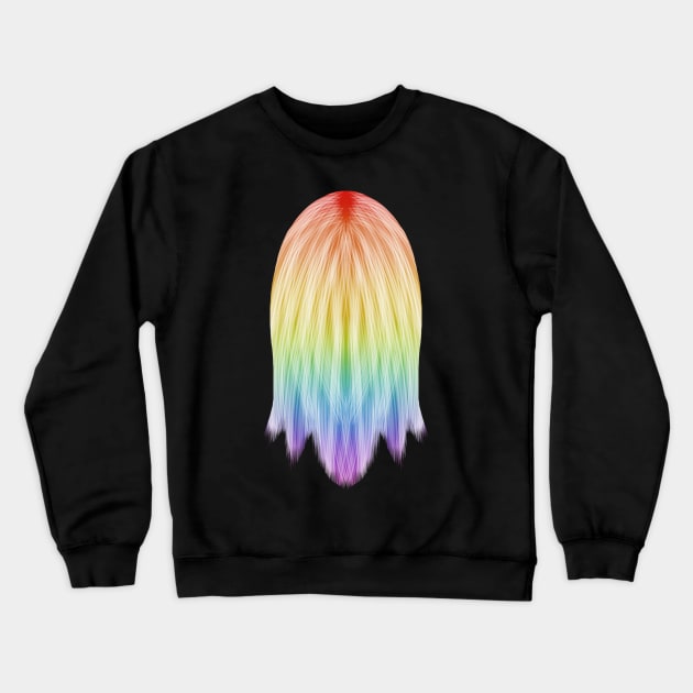 Messy Rainbow Hair Crewneck Sweatshirt by TANSHAMAYA